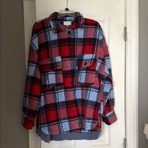 Plaid Red and Blue Women's Jacket